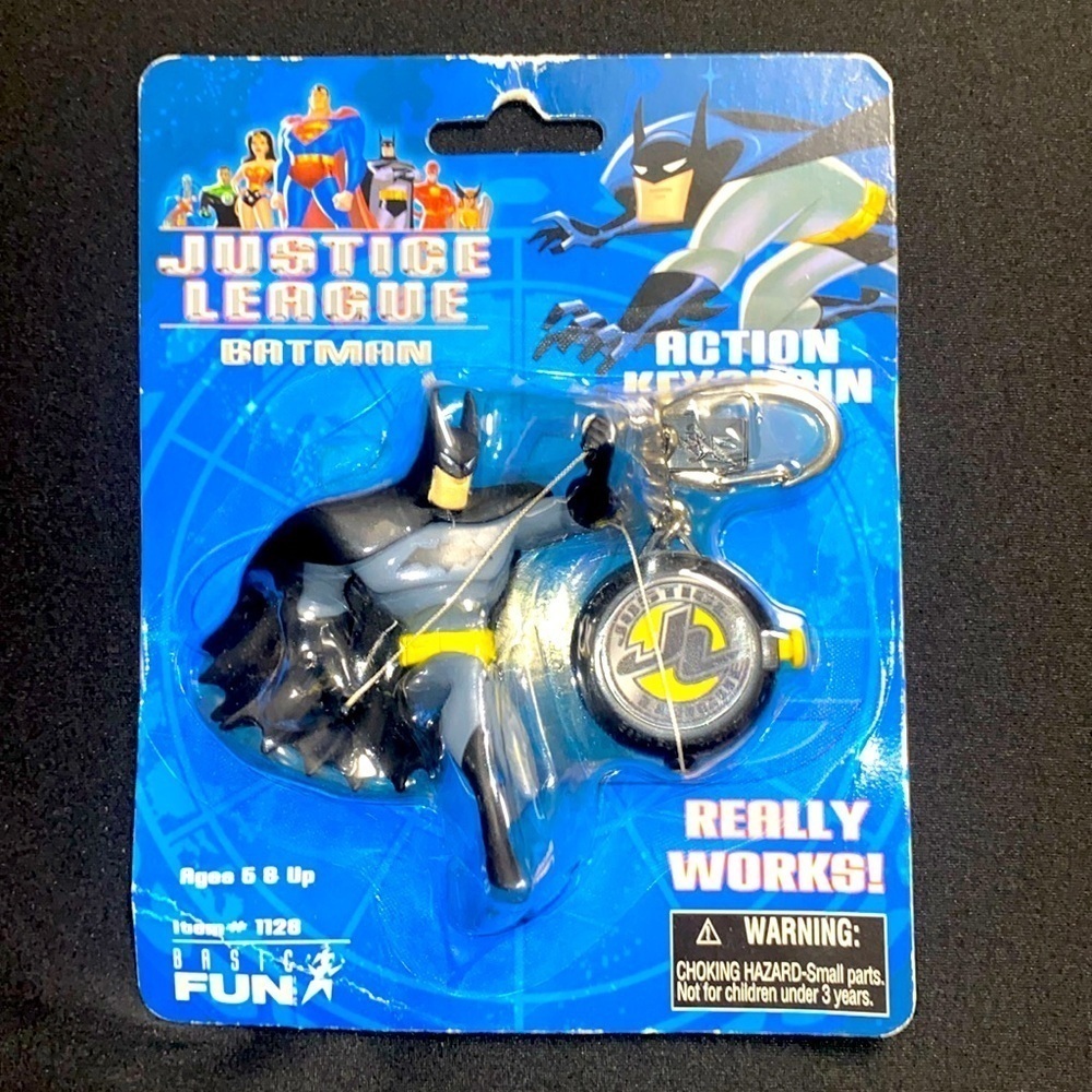 BATMAN Action Keychain Keyring purse clip Marvel DC Comics Bruce Wayne six flags